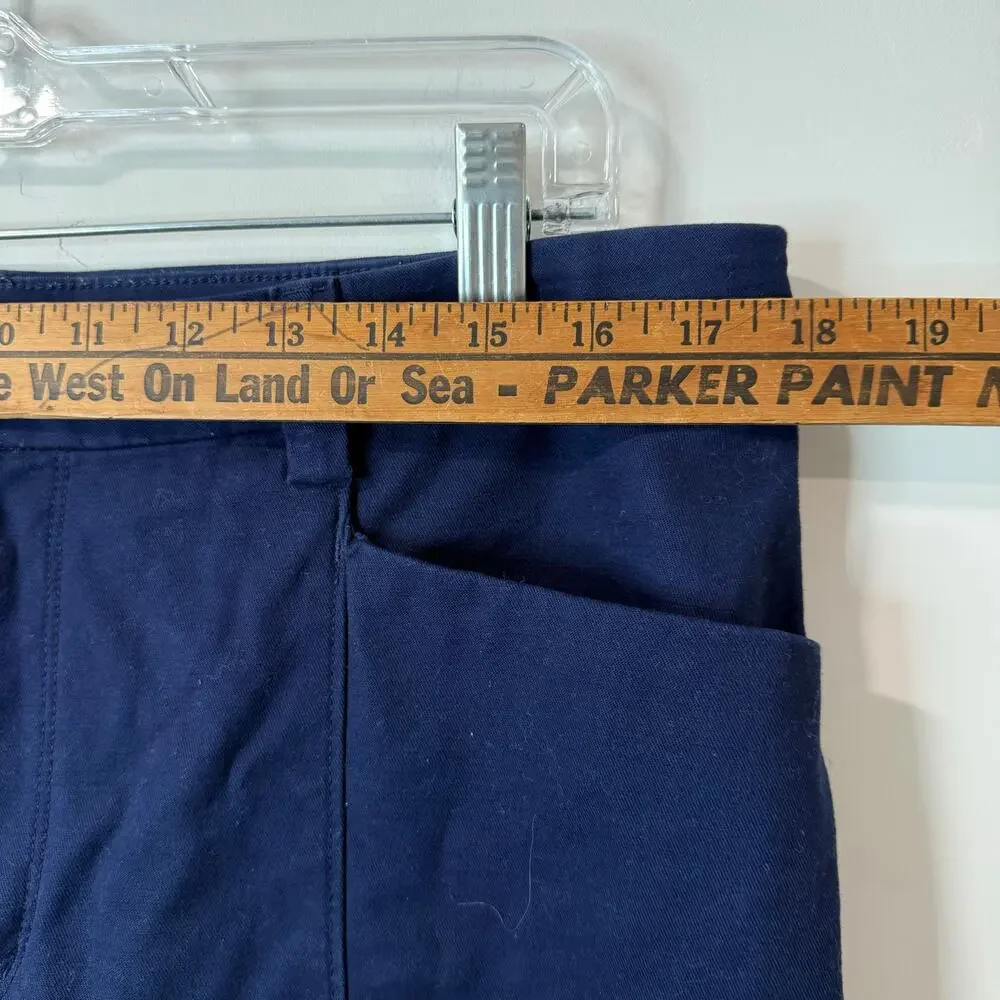 Duluth Trading Co‎ Women's Pants Workday Warrior Chino Wide Leg Crop Blue 14 Reg